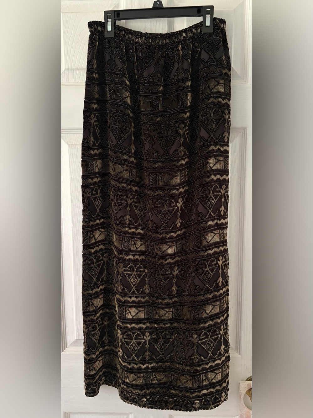 Chico's Brown and Black Patterned Maxi Skirt